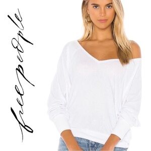 NWT Free People Santa Clara Thermal white top tunic blouse S